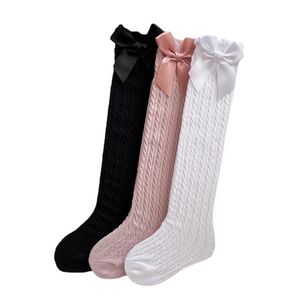calzini per bambini bowknot calze al ginocchio in pizzo taccicio per calze a metà lunghezza per bambini piccoli colori solidi la principessa calcio S2158