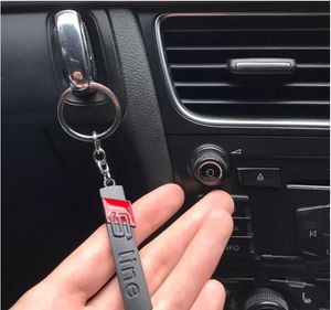 سلسلة مفاتيح معدنية للسيارة من S line حلقات Fob مناسبة لسيارات Audi Sline Logo Keyring A3 A4 A6 A7 A8 TT RS Q5 Q7