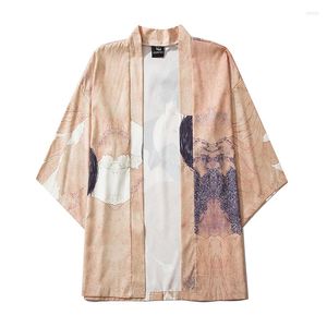 Roupas étnicas de verão Manga curta Kimono camisas japonesas Haori Yukata Cosplay Mulheres/Men Fashion Streetwear Vampire Print Cardigan Shirt