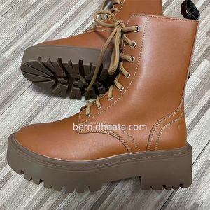 Botas femininas fashion Martin com cadarço e letras logo Knight Botas com cadarço EU35-40