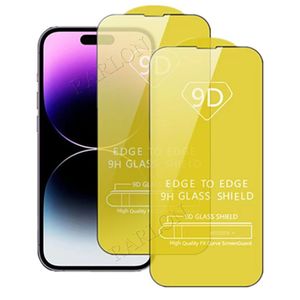 Neue 9D Full Cover Kleber Telefon Displayschutzfolie Gehärtetes Glas Für iPhone 15 14 Pro Max 14Pro 13 Samsung A04 A14 A24 A34 A54 A33 A53 A73 A21S A13 A03 CORE A10 S23 Plus S22 FE