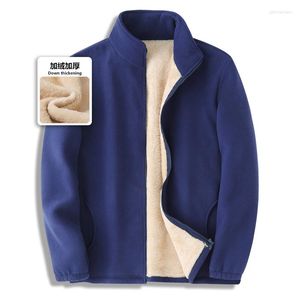 Männer Jacken 2022 Winter Fleece Jacke Männer Streetwear Block Einfarbig Pelz Innen Weiche Warme Varsity Fuzzy Mantel Männliche Kleidung größe 4XL