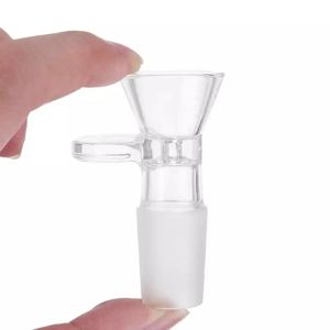 Clear Glass Funnel Smoking Pipes 14mm 18mm Male Joint Tobacco Bowls Thick Glass Hookah Shisha Bong Adapter