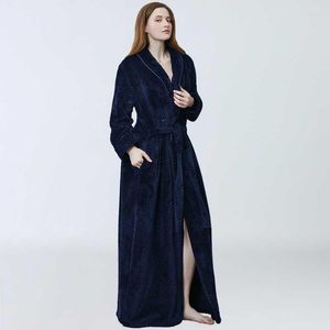 Indumenti da notte da donna Accappatoio da donna da donna Inverno Addensare Caldo Flanella Accappatoio Lungo Plus Size Amanti Coppie Notte Vestaglia Uomo