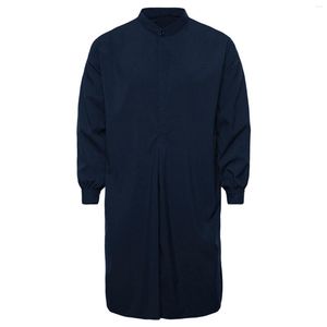 Männer Casual Hemden Hemd Für Männer Winter Herbst Lose Muslim Islamischen Arabisch Kleidung Langarm Vintage Button Top Chemise homme