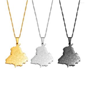 Pendant Necklaces Anniyo India Punjab State Map Neckalces Jewelry #233521