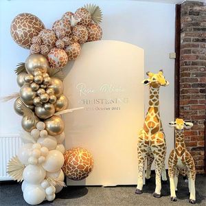 Party Decoration Safari Baby Shower Giraffe Printed Balloon Garland Kit Jungle Birthday Decorations Kids Chrome Gold Latex Balloons