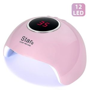 Lâmpada de unhas UV Dreques Star 6 Lâmpada UV para manicure Gel Gel Polish 12 LED Sensor Auto 30s 60s 90s Art Tools 220909