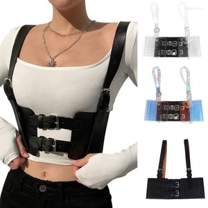 Cintos mulheres Underbust Corset Top com tira feminina punk pu push up up Cummerbundswear