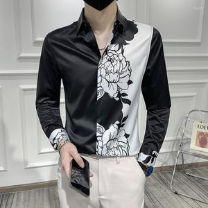 Camisas casuais masculinas Menas coreanas de moda de moda fina de manga longa Camisa masculina Busine