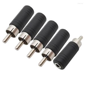 Lighting Accessories 2/5Pcs 3.5mm Female To RCA Male Mono Plug Audio Jack Connector Converter 6.35 3.5 Microphone Adapter M/F Black