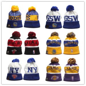 Nya basketb￶nor 2022 Sideline Sport Cuffed Hockey Knit Hat Pom Poms Cap 32 Lag Knits Mix and Match All Caps Mixed Order N2