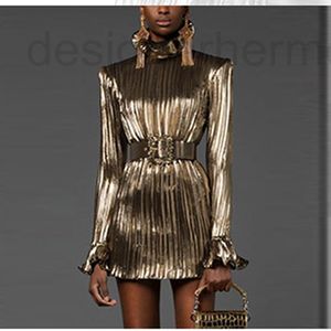 Elbise Için Bling Kemer toptan satış-Sıradan Elbise Tasarımcı Yıldız Yeni Kemer Bling Parlak Pileli Ultra Kısa Elbise Mgez