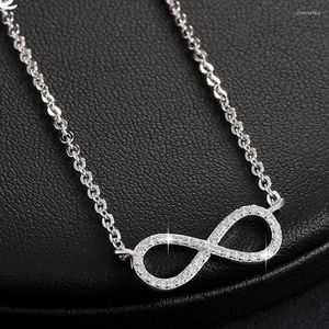 Hänge halsband effie drottning lyx silverfärg infinity hänge rensar österrike kubik zirkon trendiga kvinnor halsband smycken on103