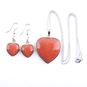 2PCS 팩 2022 새로운 고급 귀걸이 세트 보석 사랑 하트 apermyst Natural Stone Wedding Women Lady Gift BQ308