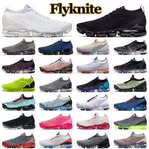 vapor max Fly Running Shoes Knit Men Women Sports Sneakers Triple Black White Volt Gym Blue Fury Zebra South Beach Mens Trainers Runners