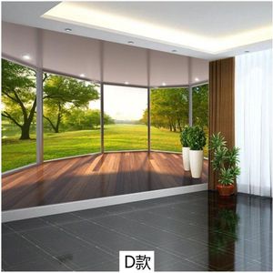 3D wallpaper extension space wall covering nature scenery wall living room sofa background