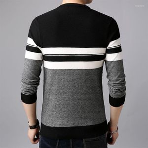 Męskie swetry 2022 Casual Men's Pullover Knitted Striped Mens Sweater Autumn