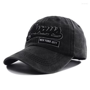 Boll Caps 2022 herrar svart brun vintage denim baseball cap kvinnor män hip hop streetwear broderad snapback hatt monterade pappa hattar