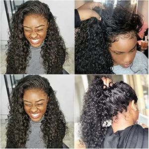 HD غير مرئي 360 الدانتيل الجبهي Wig Deep Wave 8A البرازيلية البرازيلية البرازيلية الدانتيل الأمامية مع شعر الطفل مسبقا الكثافة البشرية 150 ٪ للنساء السود