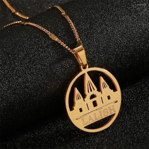 Pendant Necklaces Stainless Steel Lalish Necklace Gold Color Yezidi Faith Pilgrimage Women Jewelry