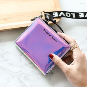 Pl￥nb￶cker kvinnor laser pl￥nbok mynt handv￤ska id h￥llare purses mini kvinnliga kortpack v￤ska po pengar p￥sar med rem