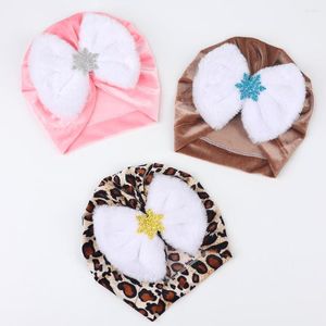 Hair Accessories Cute Baby Hat Turban White Bow Girls Hats Soft Born Infant Cap Velvet Beanies Toddler Headwraps Kids Headwear