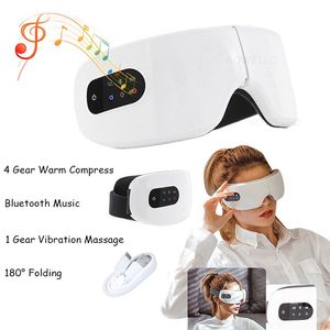 Eye Massager Electric Vibration Massage Bluetooth Smart Heated Therapy Anti -rynkor lindrar trötthet och mörka cirklar Care 220909