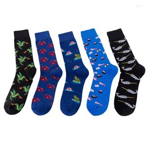 Men's Socks 10 Pairs/Lot Animal Series Casual Combed Cotton Street Trend Medium Long Tube Funny Wholesale