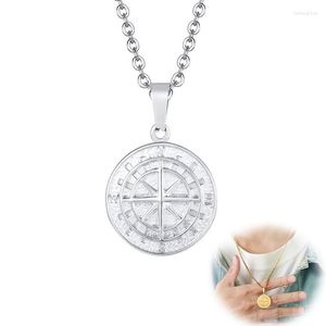 Pendant Necklaces Jiayiqi Compass Necklace For Men Hip Hop Fashion North Star Stainless Steel Silver Color Male Gift