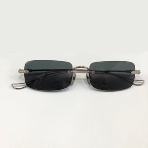 Randlose rechteckige Sonnenbrille Sinnergasm Silbergraue Linse Herrenbrille Sommersonnenbrille Occhiali da sole UV400 Brillen mit Box