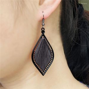 Dangle Earrings Ladies Slim Fashion Silk Thread Oval Exaggerated Personality Women Pendant Jewelry