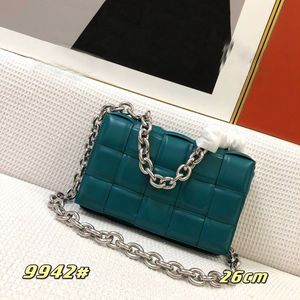 5A مصمم حقيبة Crossbody منسوجة نساء زرقاء أزياء الكتف الأكياس سلسلة خمر الجلود الحقيقية مضفر مربعات مربعة فاخرة المربعة محفظة الجسم