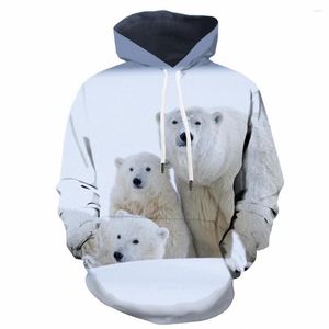 Men's Hoodies 3d Family Hoodie Men Polar Bear Hooded Casual Animal Hoody Anime Cute Print Love Printed Sweatshirt