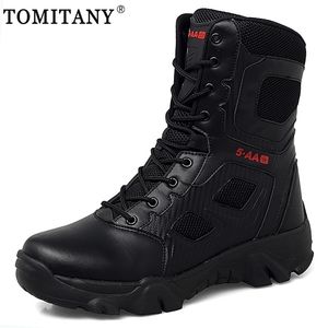 Boots Men Shoes Winter Combat Tactical Ankle Work Safety Special Force Army Male Waterproof Motorcycle Shoe 220909