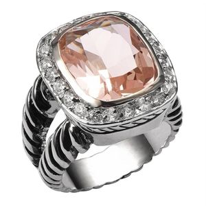Morganite Sterling Silver High Quantity Ring voor mannen en vrouwen Fashion Jewelry Party Gift Maat F14612796227H