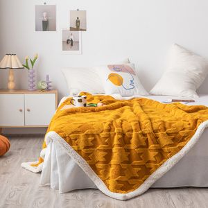 Houndstooth Jacquard Lamb Lambe Blanket simples inseguro com cobertor de soneca lavável