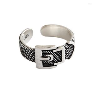 Klusterringar 2022 Vintage Silver Color Belt för män Punk Creative Retro Open Finger Goth Gifts Fancy Jewelry