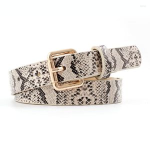 Belts Vintage Leopard Printed Women Square Metal Buckle Faux Leather Snakeskin Stretch Fashion Female Elastic Band Waist Belt