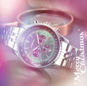 Tr￪s olhos Men Men Fun￧￣o completa StopWatch Watch Timer 45mm Moda Rel￳gio Casual VK Digital Battery Cron￳grafo Quartz Movimento Importado Os rel￳gios de pulso Montre de Luxe