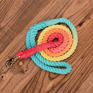 Dog Collars Traction Leash Wear-resistant Walking Supplies Gradient Braid Cotton Rope Pet Supply