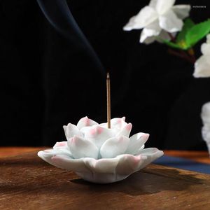 Lâmpadas de fragrância Incenso de cerâmica queimador de queimador budismo lotus placa de linha sândalo bobina de bobina de ioga estúdios decoração doméstica