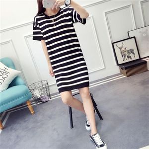 Kvinnors tr￶jor L￥ng tr￶ja Casual Pring Summer Short-Sleeve Round Collar Stripe Loose Selling Women Sweter Vestioder LXJ719