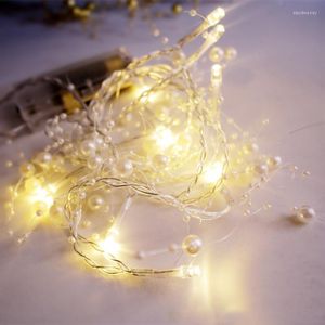 Strings Led Bead String Lights 2-5m Silver Gold Wire Christmas Garland Street Party Garden Decorations for Home