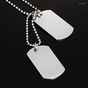 Colares pendentes Kotik Aço inoxidável Double Dog Tag Colar Id Men Jóias 24 