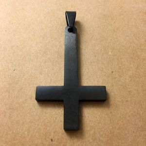 Colares pendentes de aço inoxidável Satanás Black Colar Cross Colar Jóias Lúcifer Satanismo