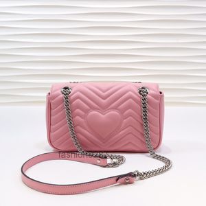 Novas bolsas femininas de grife de luxo Macron Color Series Chain Marmont Shoulder Bags Crossbody Bag Couro Genuíno Messenger Bag Purse 2022
