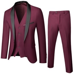 Erkekler Suits Blazers Düğün Eve Elbise 3 Parçalar Jacketpantsvest Erkekler Set Slim Fit Smokedo Erkek Blazer Özelleştirilmiş İngiliz Stil Gelin Giyim 220909
