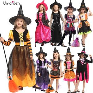 Special Occasions Umorden Child Kids Witch Costume Girls Halloween Purim Carnival Party Mardi Gras Fantasia Fancy Dress Cosplay 220909