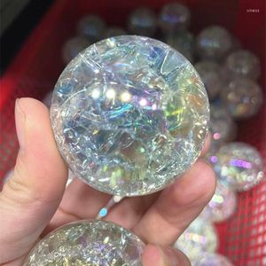 Decorative Figurines Rainbow Angel Aura Quartz Crystals Sphere Stones And Minerals Glass Ball Home Decoration Feng Shui Crafts